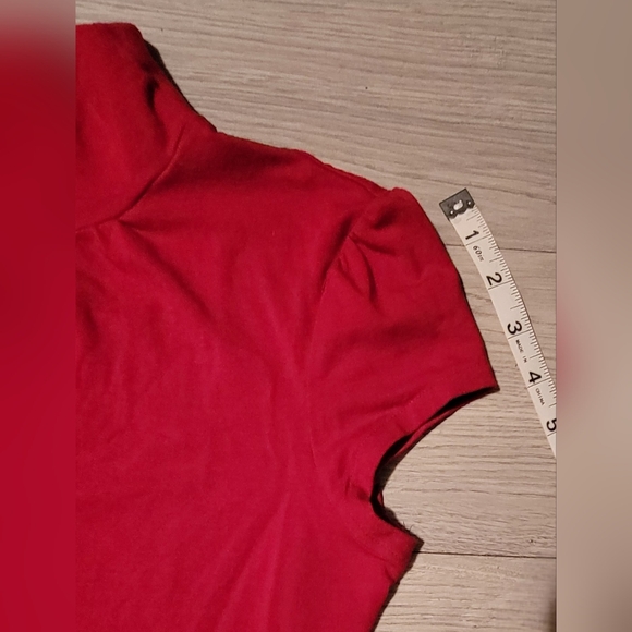 Express Red Cap Sleeve Turtleneck Blouse, Women's Small (S) - Picture 5 of 11